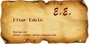 Elter Edvin névjegykártya